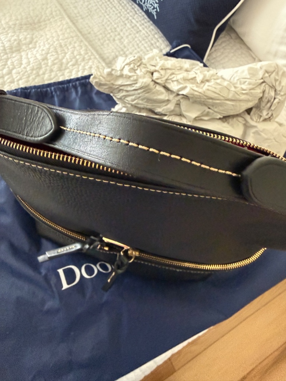 Dooney & Bourke Pebble Grain Black Dillon Double Pocket Bag Handbag Purse - Picture 11 of 13